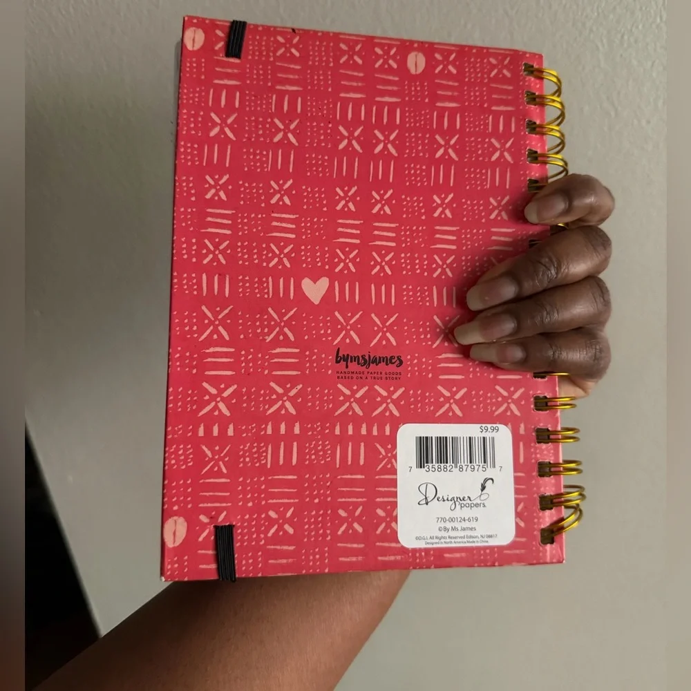 Inspirational Red Notebook with Gold Accents